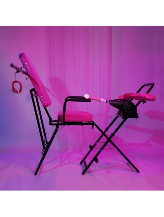 БДСМ Гінекологічне Крісло з Секс-Машинкою "Рожева Розкіш" на Металевому Каркасі