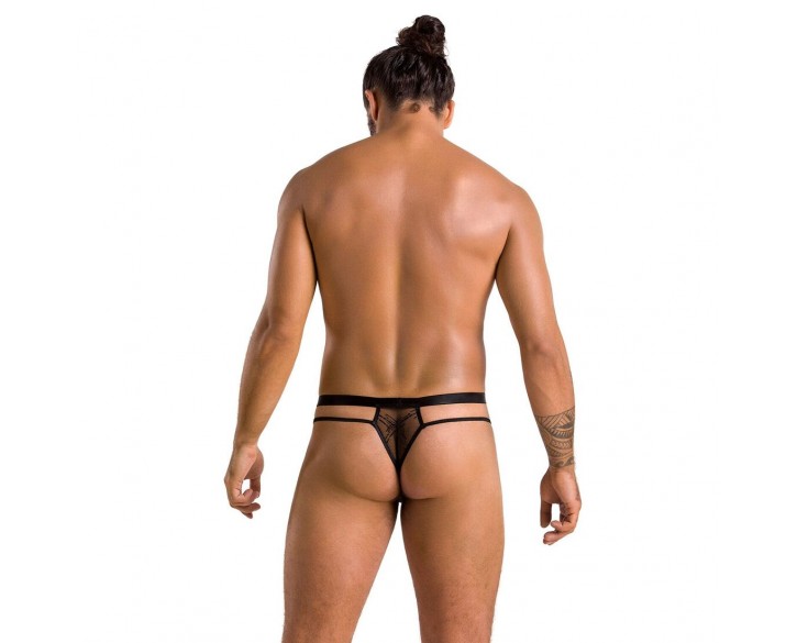 Чоловічі прозорі стринги Passion 029 Thong Collin L/XL Black, сітка