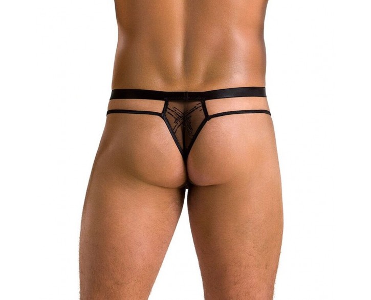 Чоловічі прозорі стринги Passion 029 Thong Collin L/XL Black, сітка