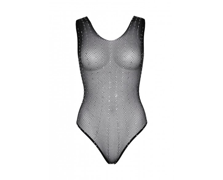 Leg Avenue Rhinestone fishnet bodysuit OS Black