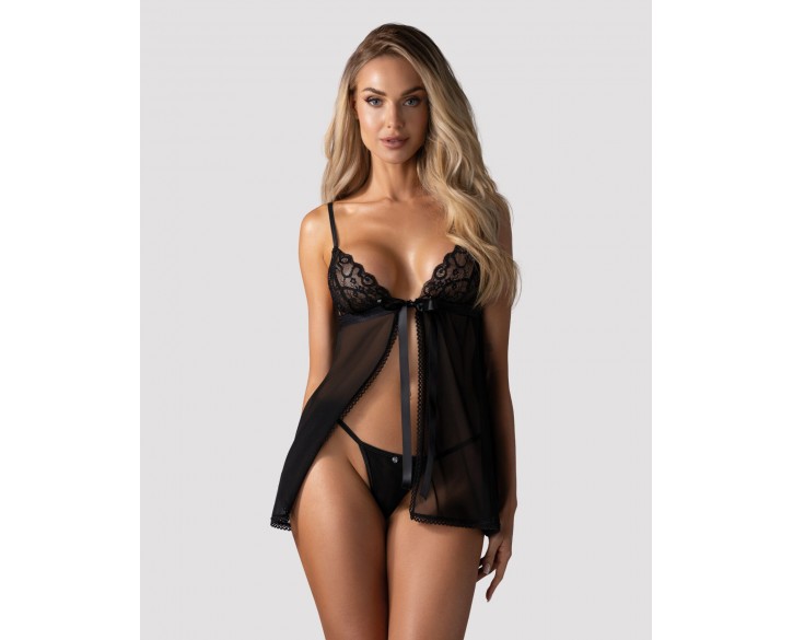 Пеньюар і трусики Obsessive Blomentis babydoll & thong XS/S