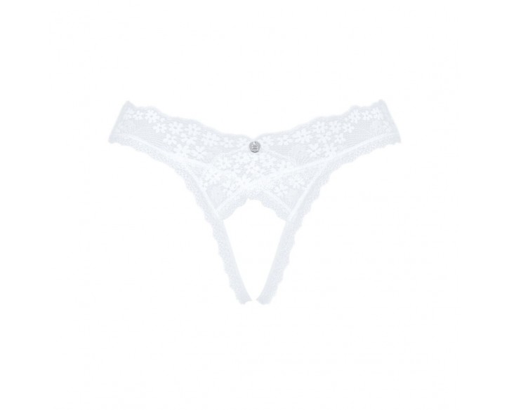 Мереживні танга Obsessive Heavenlly crotchless thong XS/S, з доступом