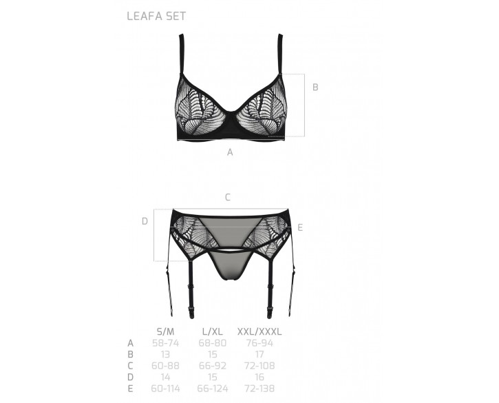 Комплект Passion LEAFA SET black S/M - ECO Passion