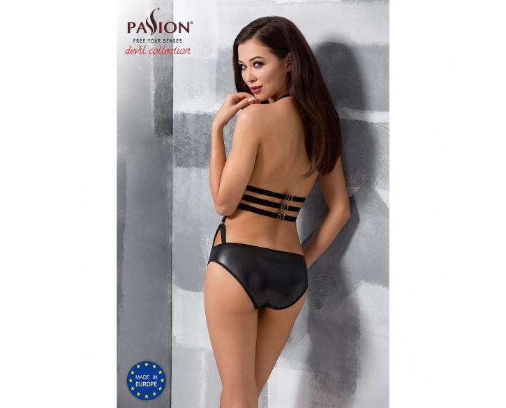 Сексуальне боді-монокіні Passion LAMIS BODY XXL/XXXL black, стрепи, блискуча ламе