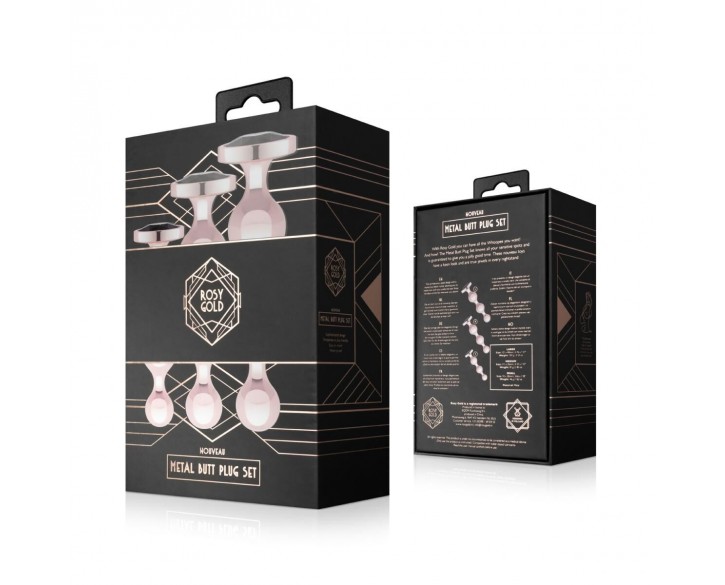 Набір анальних іграшок Rosy Gold - Metal Butt Plug Set 3 Pieces