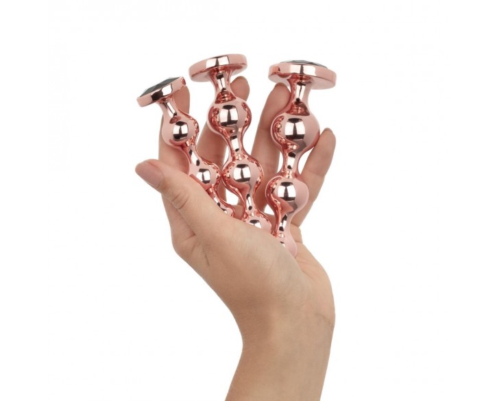 Набір анальних іграшок Rosy Gold - Metal Butt Plug Set 3 Pieces