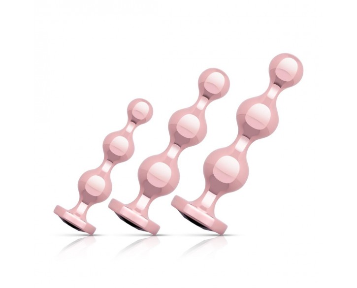 Набір анальних іграшок Rosy Gold - Metal Butt Plug Set 3 Pieces