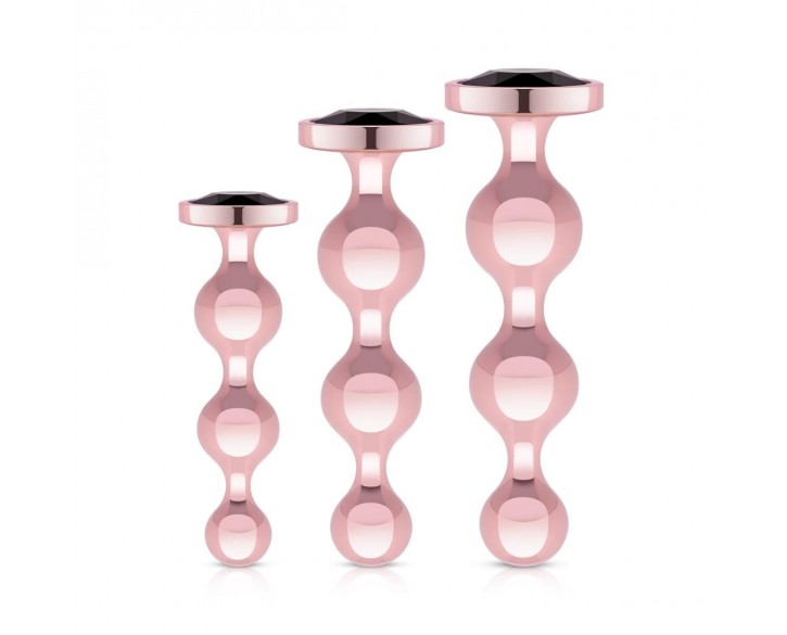 Набір анальних іграшок Rosy Gold - Metal Butt Plug Set 3 Pieces