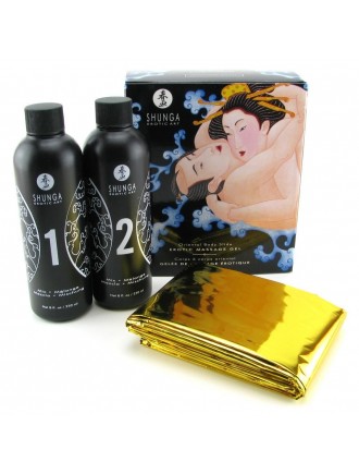 Гель для NURU масажу Shunga Oriental Body-to-Body – Exotic Fruits (2 x 225 мл) плюс простирадло