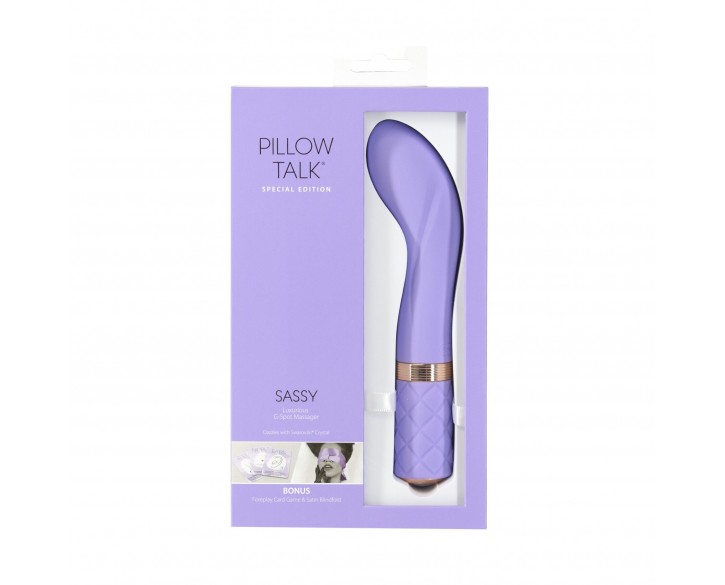 Розкішний вібратор Pillow Talk Sassy Purple Special Edition, Сваровскі, пов’язка на очі+гра