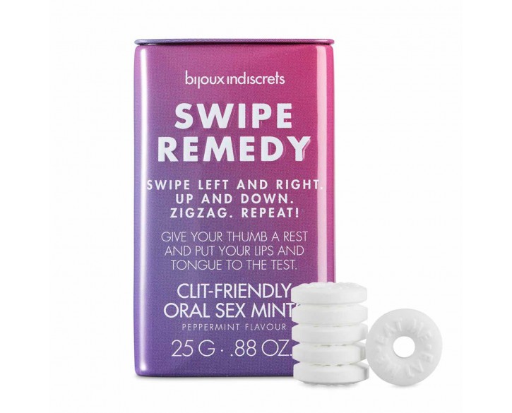 М'ятні цукерки Bijoux Indiscrets Swipe Remedy – clitherapy oral sex mints без цукру, термін 31.08.23