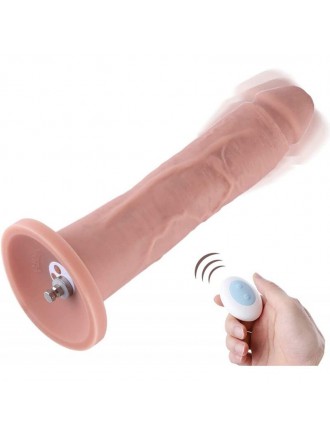 Фалоімітатор 10.2″ з вібрацією для секс-машин Hismith Silicone Dildo with Vibe, KlicLok, пульт ДК