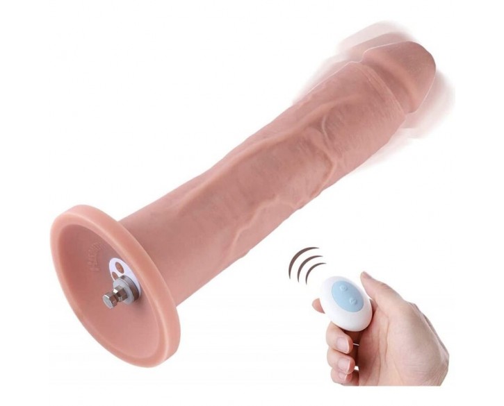 Фалоімітатор 10.2″ з вібрацією для секс-машин Hismith Silicone Dildo with Vibe, KlicLok, пульт ДК