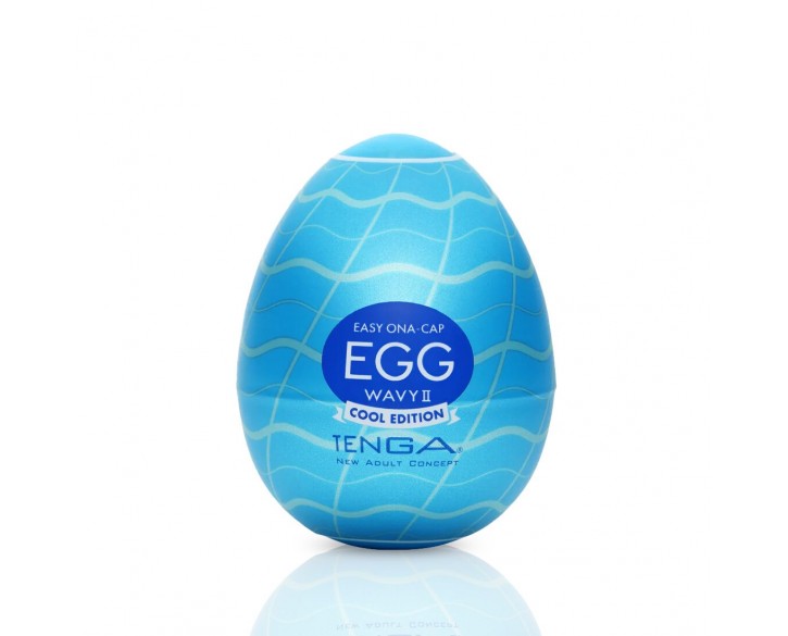 Мастурбатор-яйце Tenga Egg Wavy II Cool з подвійним хвилястим рельєфом та охолоджувальним ефектом