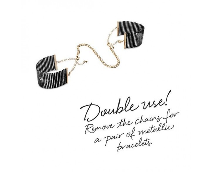 Наручники Bijoux Indiscrets Desir Metallique Handcuffs - Black, металеві, стильні браслети