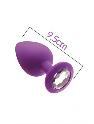 Анальна пробка з кристалом MAI Attraction Toys №49 Purple, довжина 9,5 см, діаметр 4 см