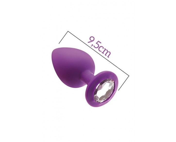 Анальна пробка з кристалом MAI Attraction Toys №49 Purple, довжина 9,5 см, діаметр 4 см