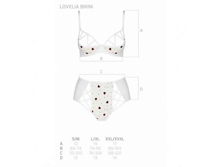 Еротичний комплект з малюнком LOVELIA BIKINI white L/XL - Passion