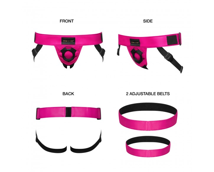 Труси для страпона Strap-On-Me Leatherette Harness Curious Fuchsia