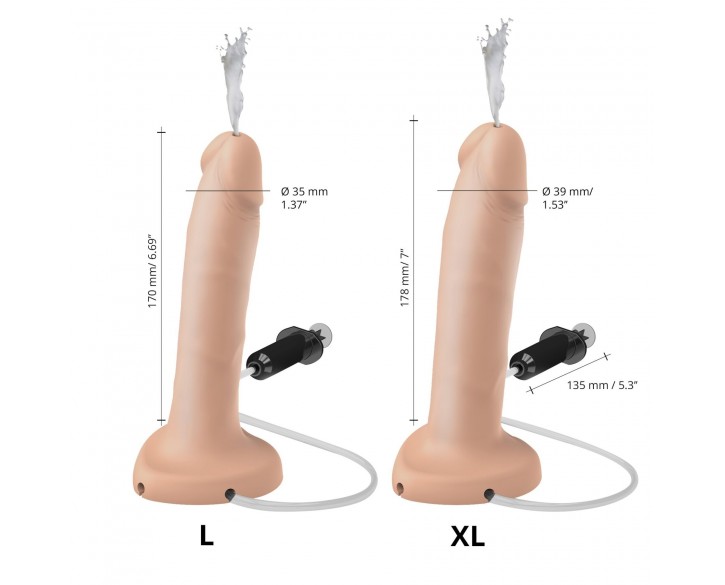 Фалоімітатор, що кінчає Strap-On-Me SQUIRTING CUM DILDO REALISTIC Flesh XL