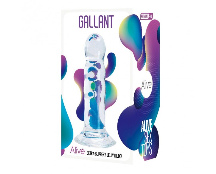 Прозорий фалоімітатор Alive Gallant Jelly Dildo