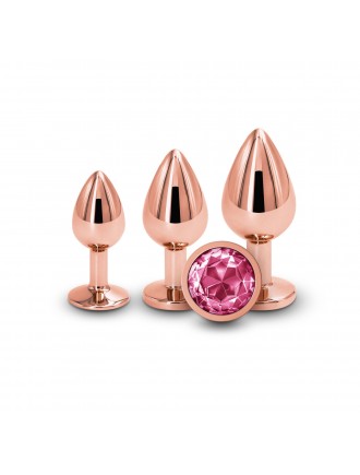 Набір анальних пробок NS Novelties Rear Assets - Trainer Kit - Rose Gold - Pink Gem