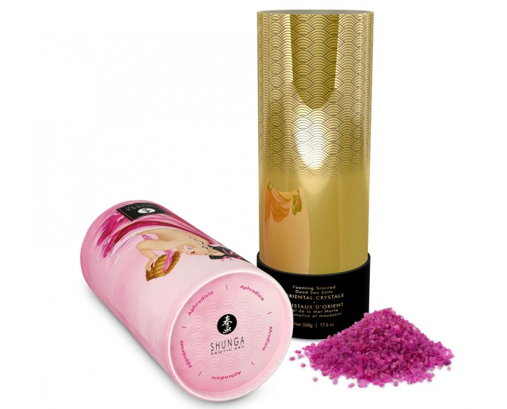 Пінлива сіль для ванни Shunga Dead Sea salt Oriental Crystals — Rose Petal (500 г), сіль Мертвого мо