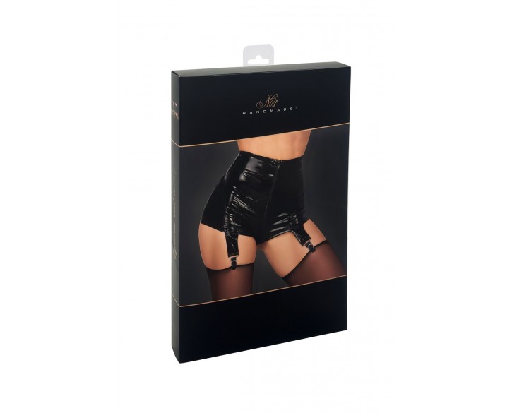 Шортики Noir Handmade F325 Glam suspender wetlook and vinyl shorts - XL