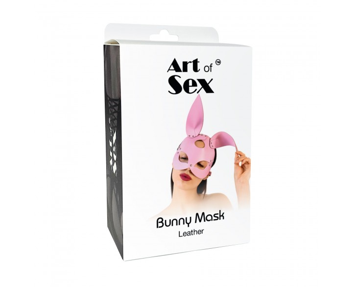 Шкіряна маска Зайчика Art of Sex - Bunny mask, колір Чорний