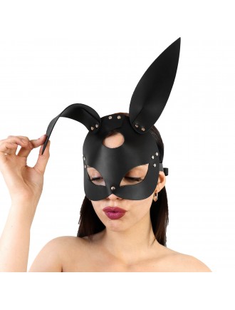 Шкіряна маска Зайчика Art of Sex - Bunny mask, колір Чорний