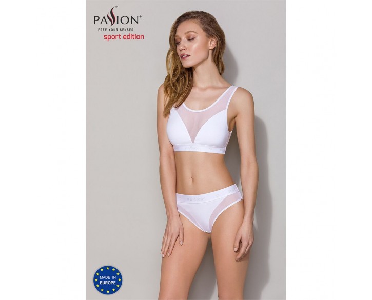 Топ з прозорою вставкою Passion PS002 TOP white, size XL