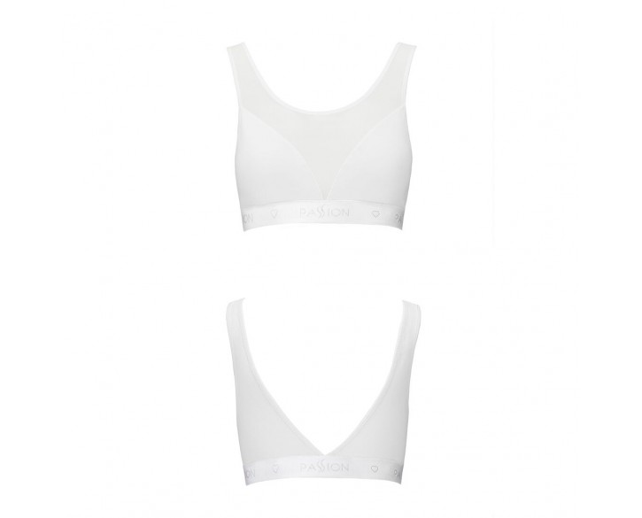 Топ з прозорою вставкою Passion PS002 TOP white, size XL