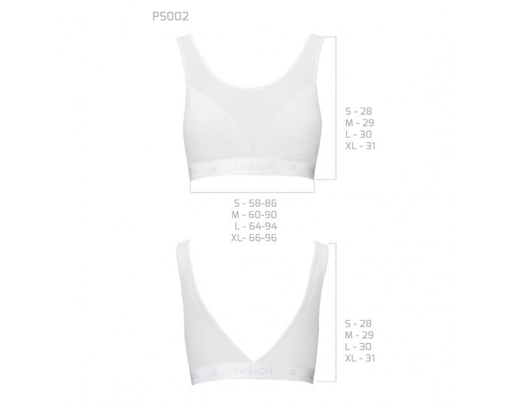 Топ з прозорою вставкою Passion PS002 TOP white, size XL