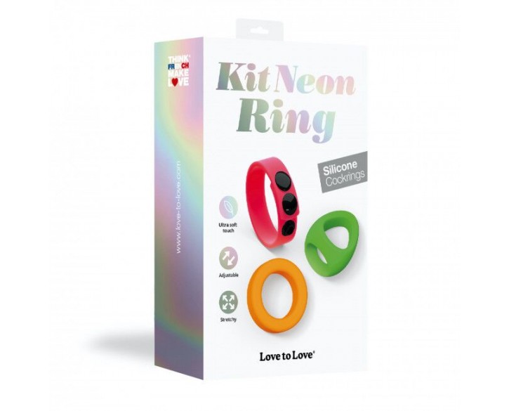 Набір яскравих ерекційних кілець Love to Love NEON RING KIT