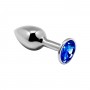 Металева анальна пробка з кристалом Alive Mini Metal Butt Plug Blue M