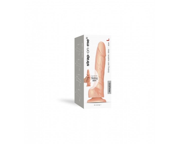 Реалістичний фалоімітатор Strap-On-Me Sliding Skin Realistic Dildo Vanille - L, ефект рухливої шкіри