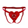 Трусики Серце для страпону з натуральної шкіри Feral Feelings - Hearts Strap-on Belt Red