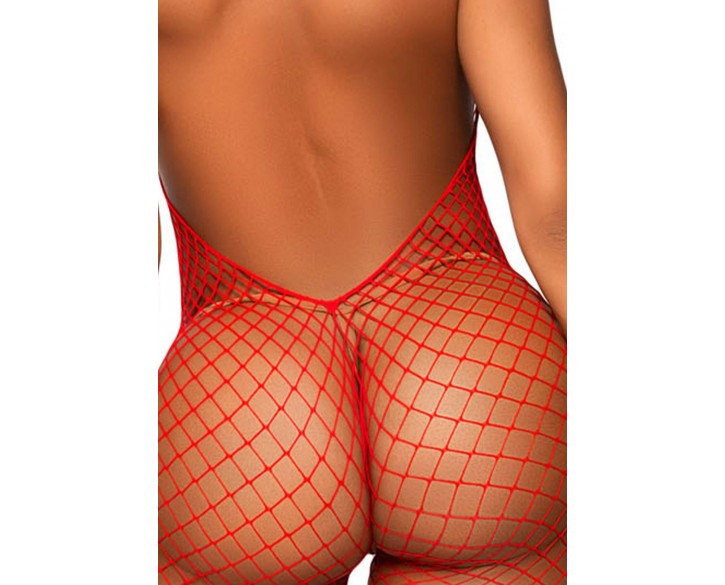 Бодістокінг Leg Avenue Racer neck bodystocking Red