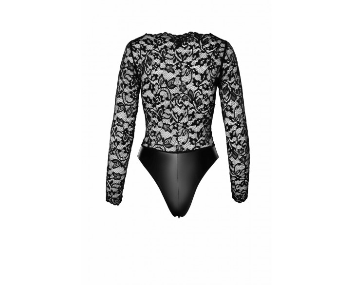 Боді Noir Handmade F296 Psyche bodysuit of lace and wetlook - M