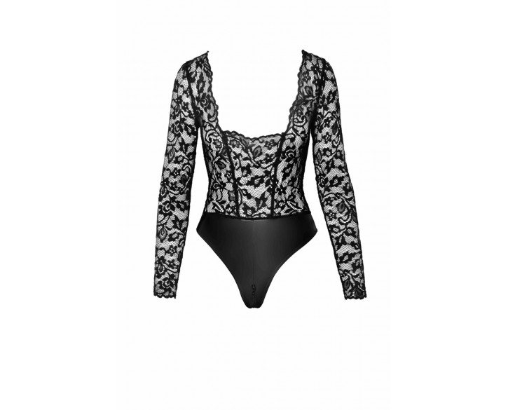 Боді Noir Handmade F296 Psyche bodysuit of lace and wetlook - M