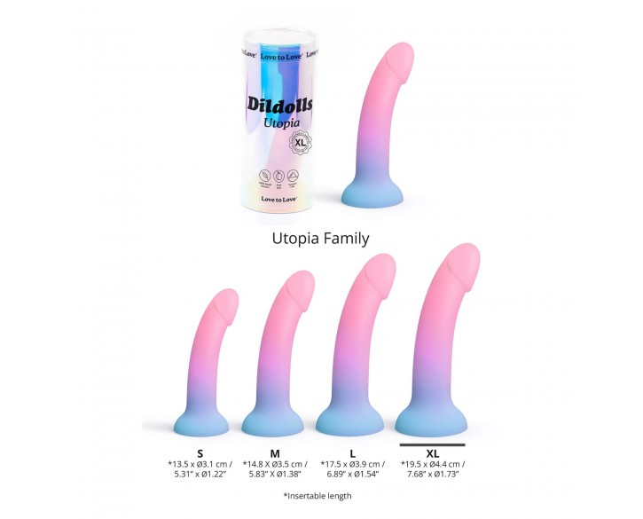 Дилдо з кольоровим градієнтом Love To Love DILDOLLS - UTOPIA XL ультрам'який