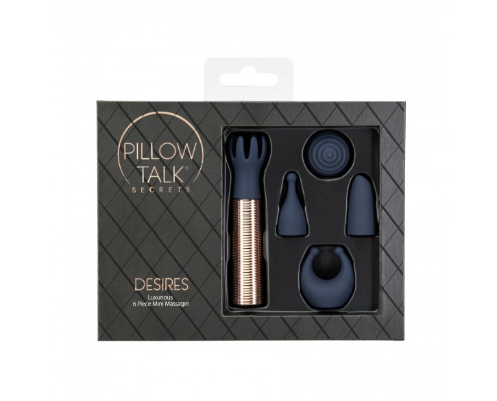 Вібромасажер Pillow Talk Secrets Desires 6-Piece Mini Massager Set - Navy