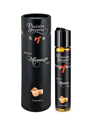 Масажна олія Plaisirs Secrets Caramel (59 мл) з афродизіаками, їстівна, подарункове паковання