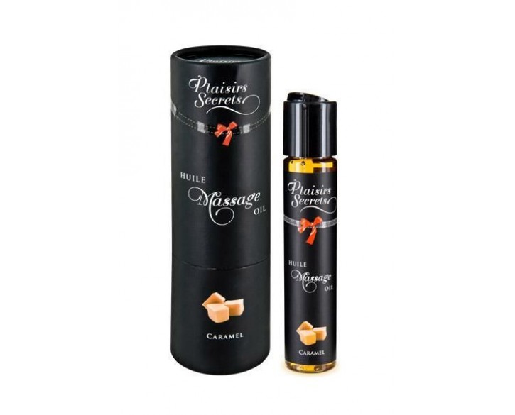 Масажна олія Plaisirs Secrets Caramel (59 мл) з афродизіаками, їстівна, подарункове паковання