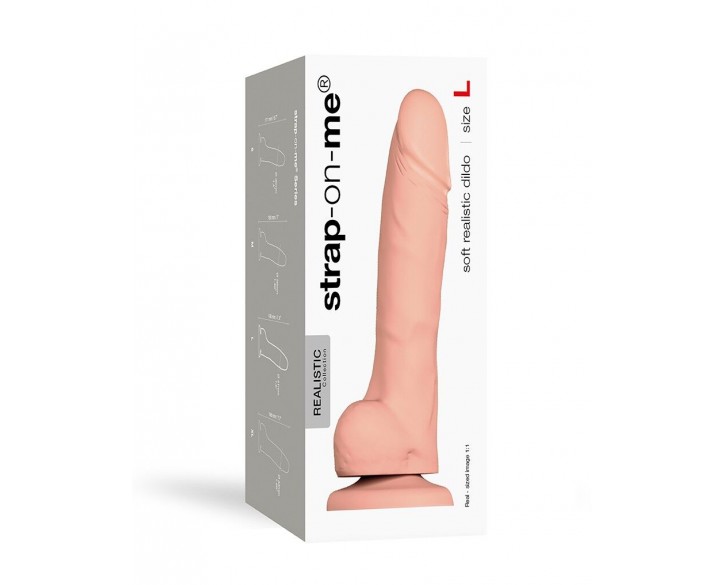 Реалістичний фалоімітатор Strap-On-Me SOFT REALISTIC DILDO Vanilla - Size L