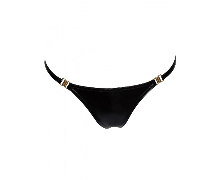 Трусики Noir Handmade P008 Powerwetlook panty with gold clasp - XL