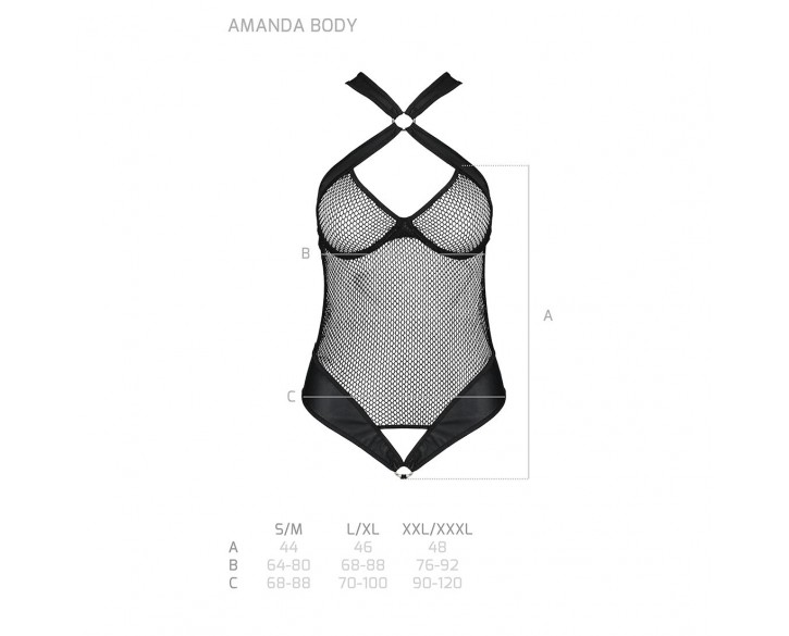 Сітчастий боді з халтером Amanda Body black L/XL - Passion