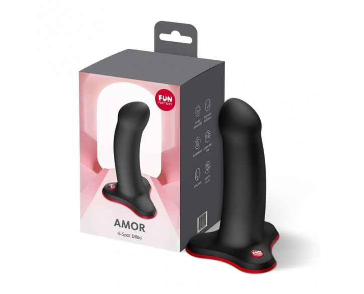 Фалоімітатор Fun Factory AMOR Black, довжина 14,6 см, діаметр 3,7 см, вигнутий
