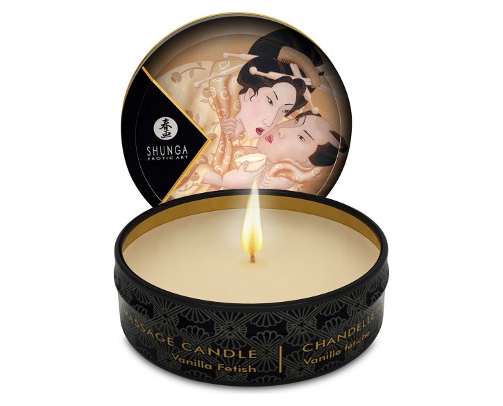 Масажна свічка Shunga Mini Massage Candle – Vanilla Fetish (30 мл) з афродизіаками