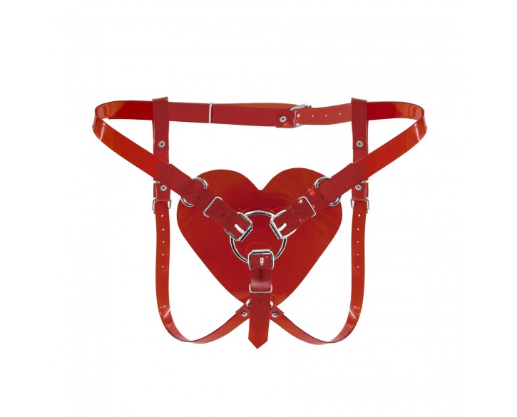 Трусики Серце для страпону Feral Feelings - Hearts Strap-on Belt Red